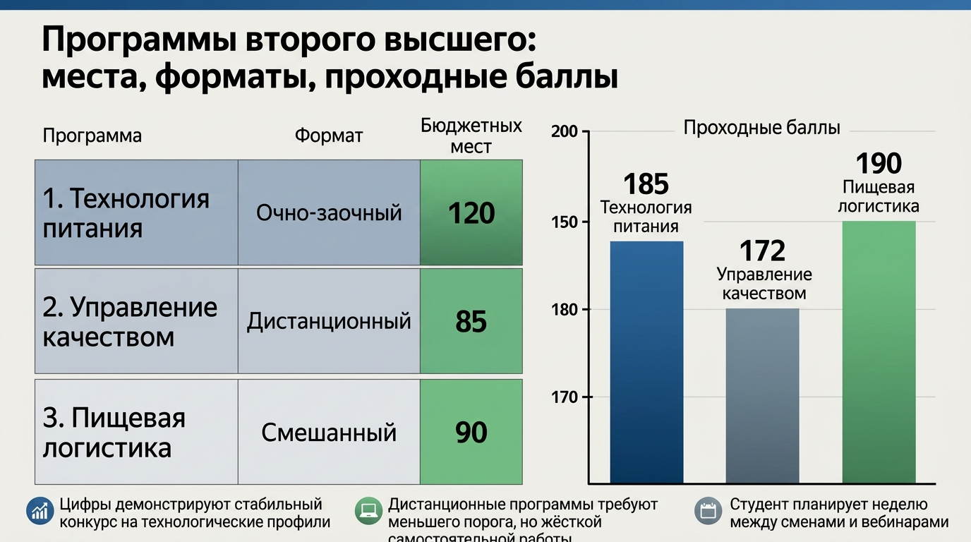 Программы второго высшего: места, форматы, проходные баллы